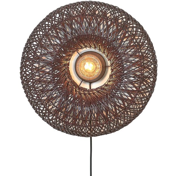 GOOD & MOJO Wandlampe Arizona, rot, Ø 50 cm, Bambus, Stecker