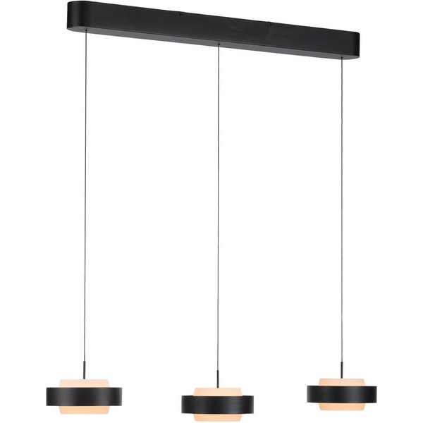 SCHÖNER WOHNEN LED-Hängelampe Elmo, schwarz, Glas, 3-flammig