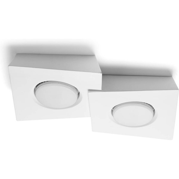 Deckenleuchte Anchise, 2-flg., 23,5 cm, weiß, Gips, GX53