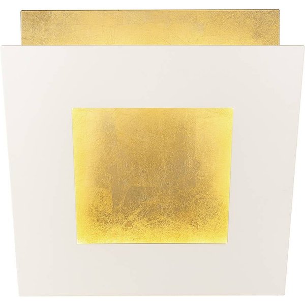 LED-Wandleuchte Dalia, weiß/gold, 22 x 22 cm, Aluminium