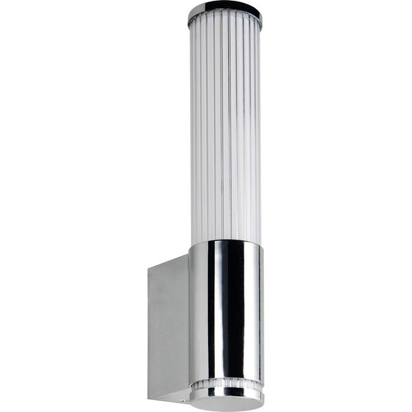 LED-Wandlampe Stefano, chromfarben, Höhe 29 cm, Metall, IP44