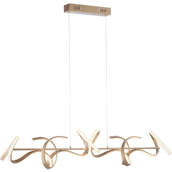 LED-Hängeleuchte Curls, messing, Metall, 99 cm lang, dimmbar