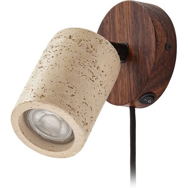 Lucande Wandstrahler Carlotta, Ø 10 cm, beige, Beton, GU10