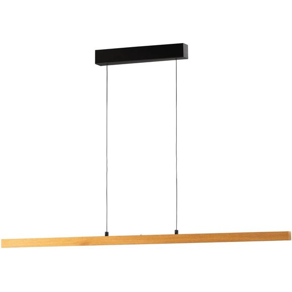 LED-Pendellampe Shine-Wood, Länge 141 cm, Eiche/schwarz CCT