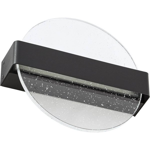 Lucande LED-Wandlampe Narkelo, schwarz/klar, CCT, IP44