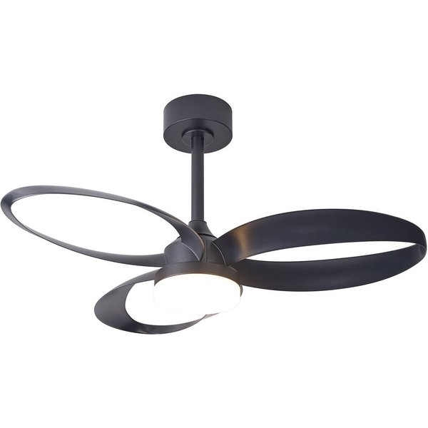 LED-Deckenventilator Infinity, schwarz, DC leise Ø 93 cm CCT