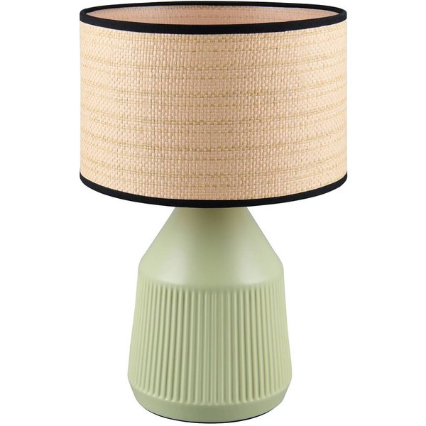 Tischlampe Formentera, grün/beige, Höhe 43 cm Keramik/Papier