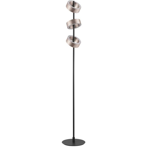 LED-Stehleuchte Axion, schwarz/braun, Höhe 150 cm, CCT, dim.