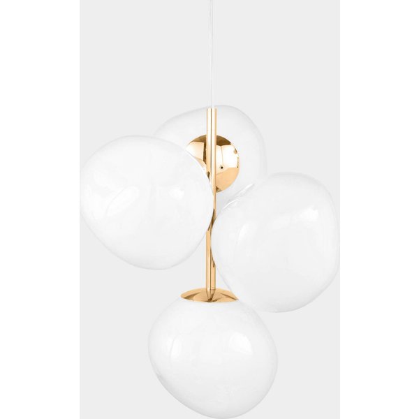 Tom Dixon Melt Chandelier Mini, opal/goldfarben, Ø 55 cm