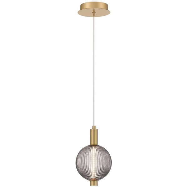 LED-Hängelampe PALMAS, gold/rauchgrau, Ø 15 cm, 1-flg., Glas