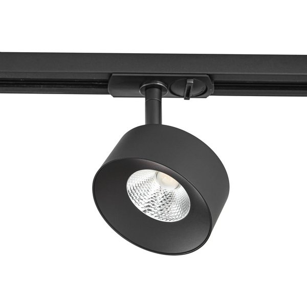 Lindby LED-Schienen-Spot Linaro, schwarz, Ø 9,5 cm, 3.000K