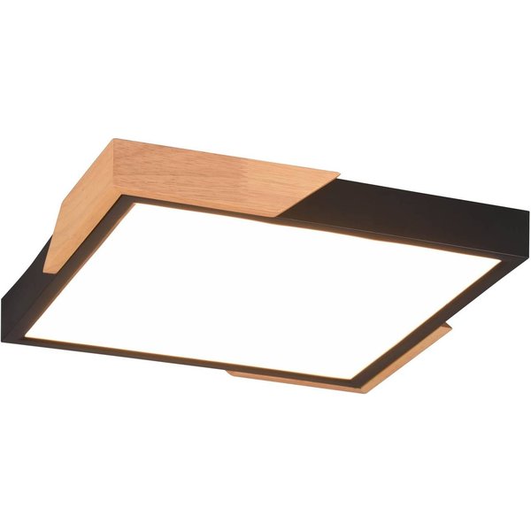 LED-Deckenlampe Meta, 31,5x31,5cm, 3.000K, schwarz