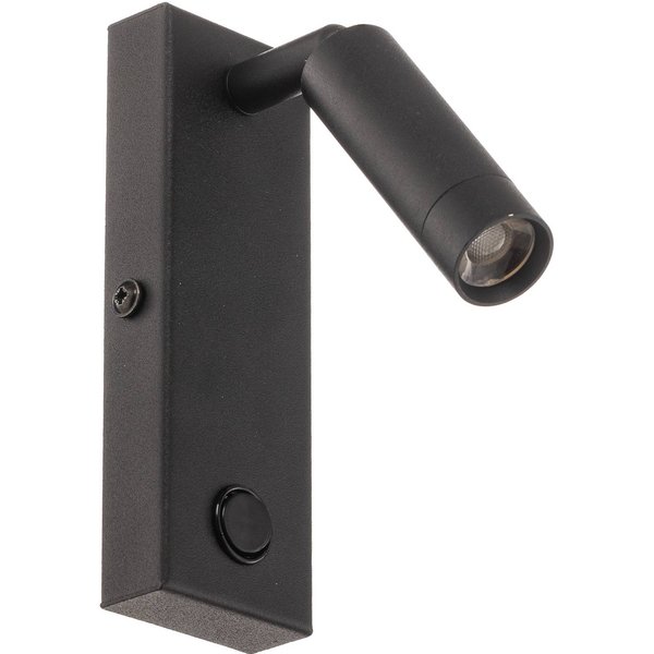 LED-Wandleuchte Enzo eckig mit Schalter, schwarz