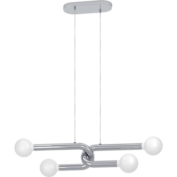 Hängeleuchte Mellili, chrom, 4-fl., Metall, Kunststoff, E27