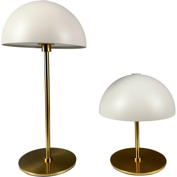 Dyberg Larsen LED-Akku-Tischleuchte Along, beige, 2er-Set