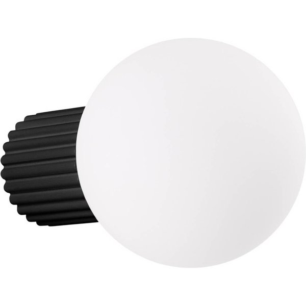 Wandleuchte ORBI, schwarz, Glas/Metall, Ø 12 cm, IP44, G9