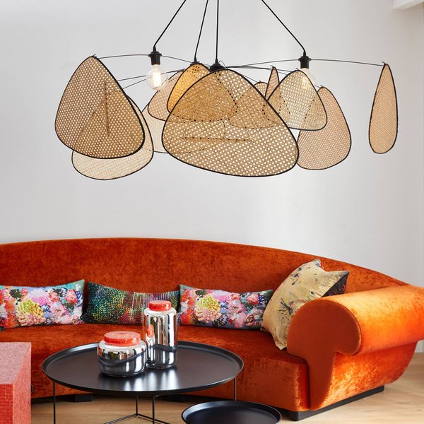 MARKET SET Hängeleuchte Screen XXL, 90 cm, natur, Rattan