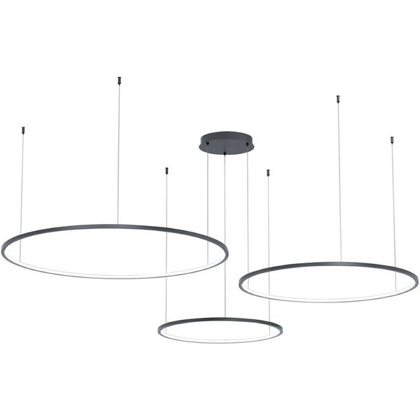 LED-Hängeleuchte Saturno, schwarz, 3-fl., Metall, 4.000 K