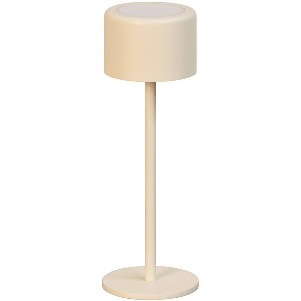 LED-Akku-Tischlampe Juna, sandbeige Höhe 25 cm Metall, IP54