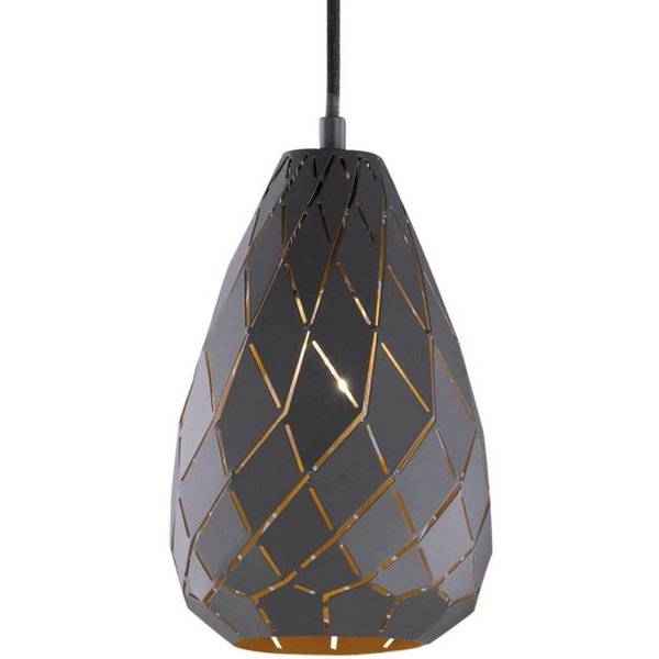 Außen anthrazit, innen golden - Pendelleuchte Onyx