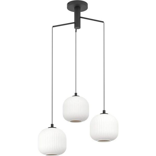 Hängeleuchte Mantunalle, Ø 62 cm, schwarz/weiß, 3-flg.