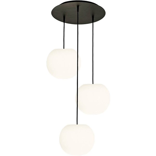 Casablanca Hängelampe Acai, weiß/schwarz, rund, 3-flg., 26cm