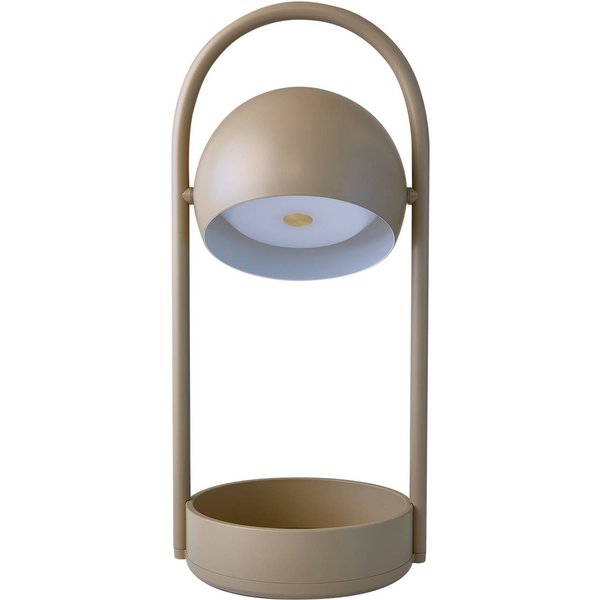 FRANDSEN LED-Akku-Tischlampe Ball Portable, sandgrau, Stahl