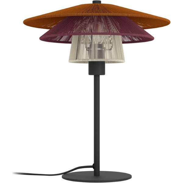EGLO Tischlampe PIGNONA, rot/orange/weiß, Höhe 39 cm, Textil