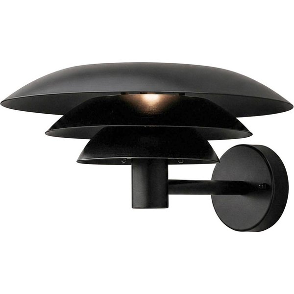 Dyberg Larsen Außenwandleuchte DL30, schwarz, alu, Ø30cm, G9