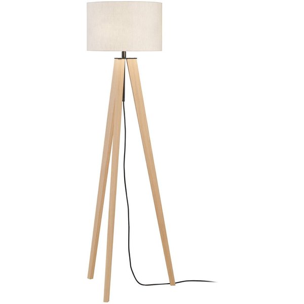 Stehlampe SHINE-WOOD, sand/schwarz/eiche Höhe 164 cm 3 x E27