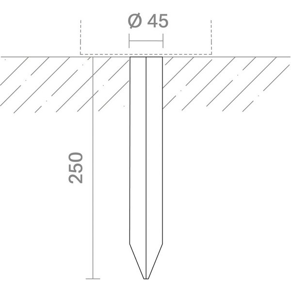 KLEWE Erdspieß für Solarleuchten, Länge 25 cm, Edelstahl