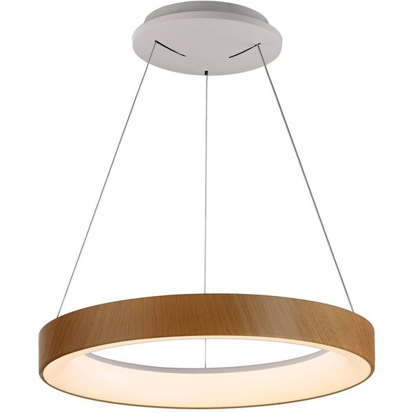 Smart LED-Hängelampe Niseko II, Ø 38,cm, holzfarben, CCT