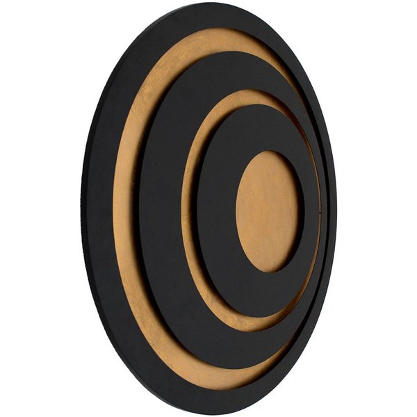 LED-Wandleuchte GRAVION, schwarz/gold, Ø 80 cm, Metall, dim
