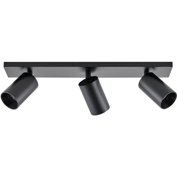 Deckenspot CAN TILT, schwarz, 48 x 9 cm, 3-flg., Metall GU10