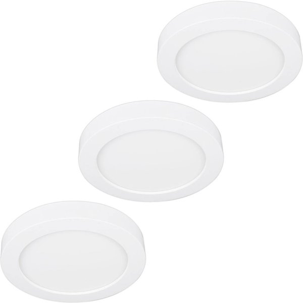 Prios LED-Deckenleuchte Edwina, weiß, 12 cm 3er-Set