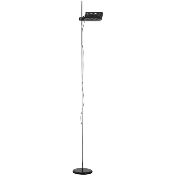 Oluce LED-Stehleuchte Colombo, schwarz/chrom, Metall