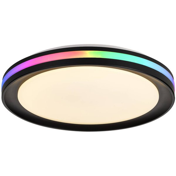 LED-Deckenleuchte Gamer, RGB, CCT, Fernbedienung, schwarz