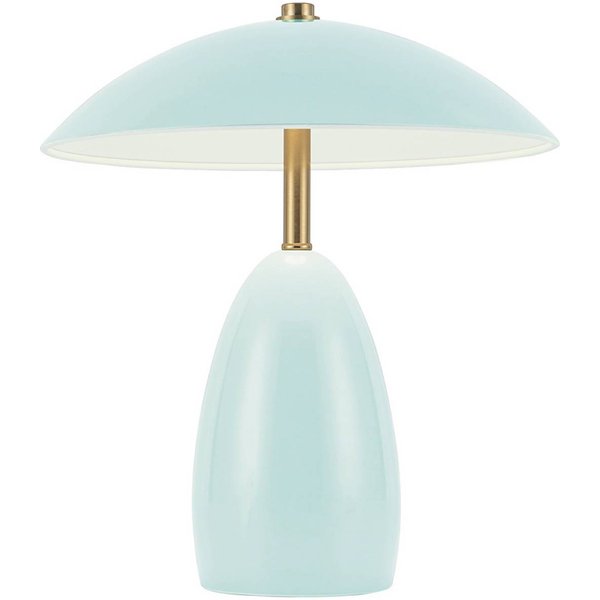 LED-Akku-Tischlampe Poppy, hellblau, Höhe 27 cm, Metall, dim