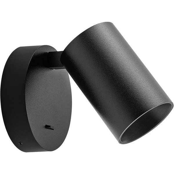 Wandstrahler CAN TILT, schwarz, Ø 10 cm Metall Schalter GU10