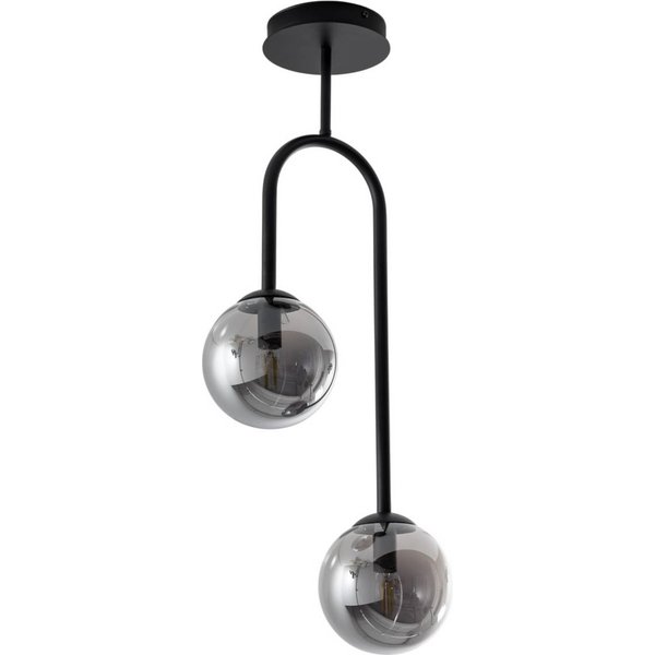 Deckenlampe Atria, rauchgrau/schwarz, Höhe 76 cm, 2-flg.
