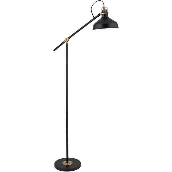 Stehlampe Schiller, schwarz, Metall, 153 cm, verstellbar