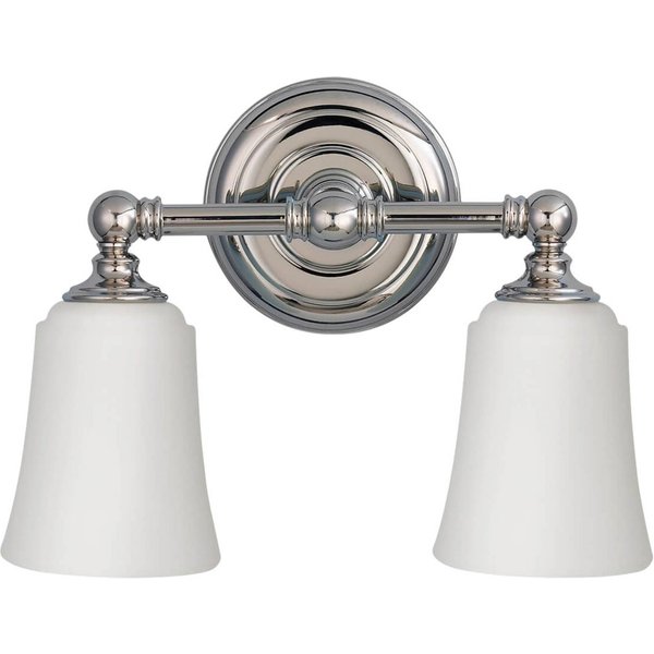 Wandleuchte Huguenot Lake, chrom, Breite 33 cm 2-flg. IP44