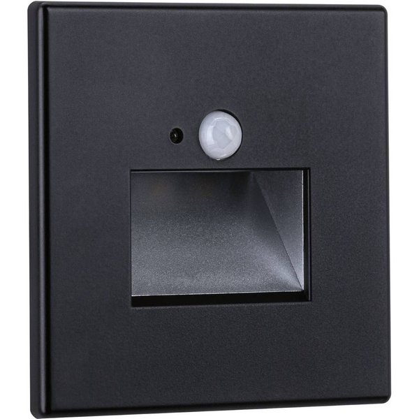 Paulmann LED-Sensor-Wandeinbaulampe Edge Quadro schwarz 8 cm