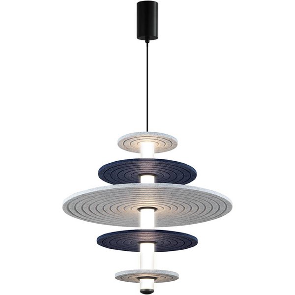 LED-Hängelampe Azul, Höhe 46 cm, blau/grau/schwarz/, Filz