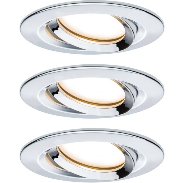 Paulmann LED-Spot Nova Plus Coin 3er rund chrom 2.700 K IP65