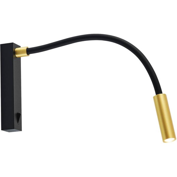 Molto Luce LED-Wandlampe Arok, schwarz/gold, Aluminium