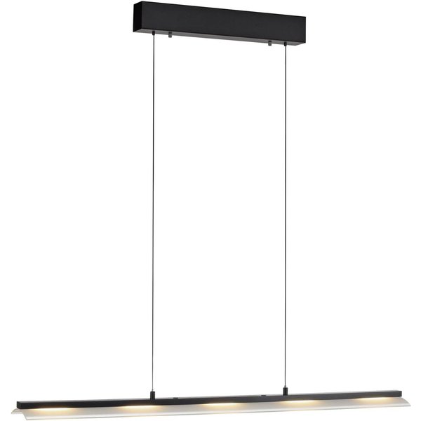 JUST LIGHT. LED-Hängeleuchte Nele, schwarz, Eisen, Glas