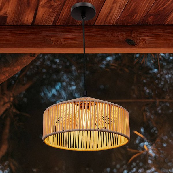 Newgarden Pendelleuchte Calabardina, weiß, Seil, Ø30cm, IP44