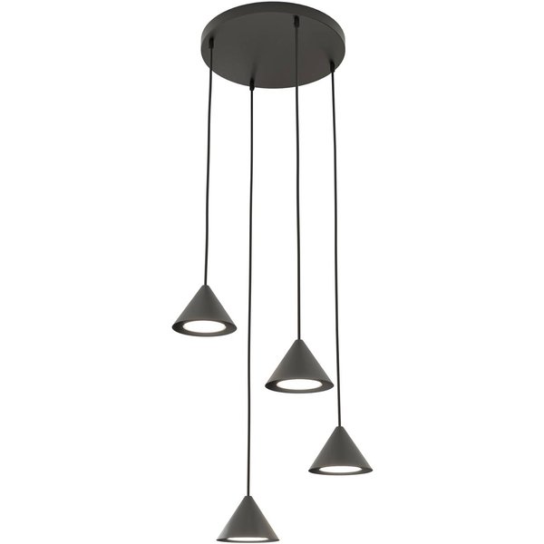 Hängeleuchte Elit, 4-flammig, Ø 30 cm, schwarz, Metall, GX53
