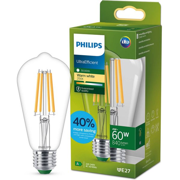 Philips E27 LED-Lampe ST64 4W 840lm 2.700K klar